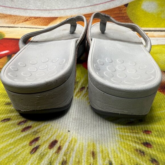 Vionic Women's Metallic Gray Platform Flip Flops Sandals Size 9 Comfortable - Picture 3 of 7